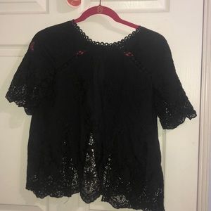 Black open-back blouse